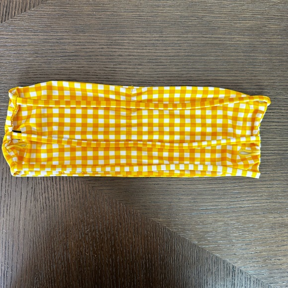 Blackbough - Yellow Gingham Bandeau Swim Top - Picture 2 of 4
